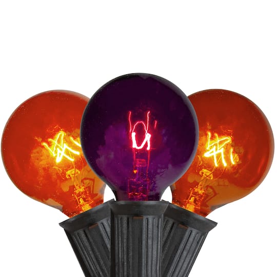 Northlight; 10ct. Orange & Purple Globe Halloween String Lights; Category:String Lights; Image:1